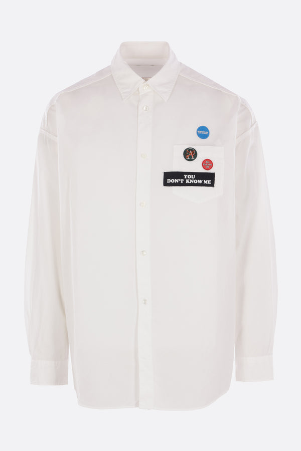 cotton oversize shirt with patches