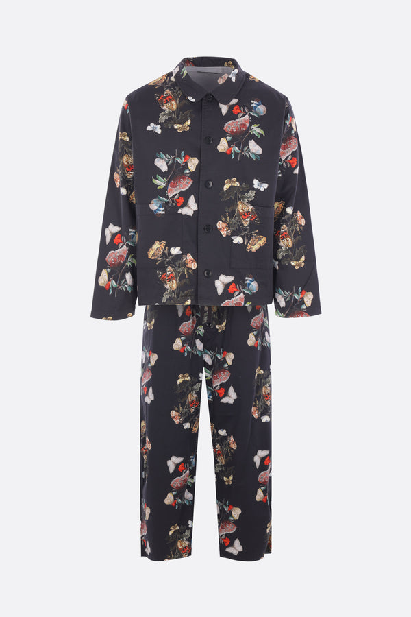 pajama set in cotton with butterfly print