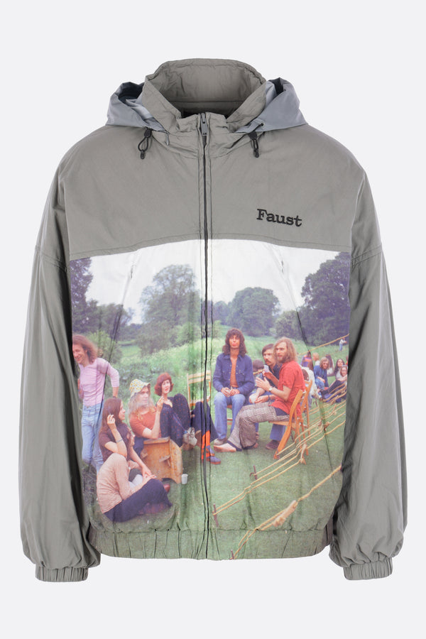 padded jacket in printed cotton