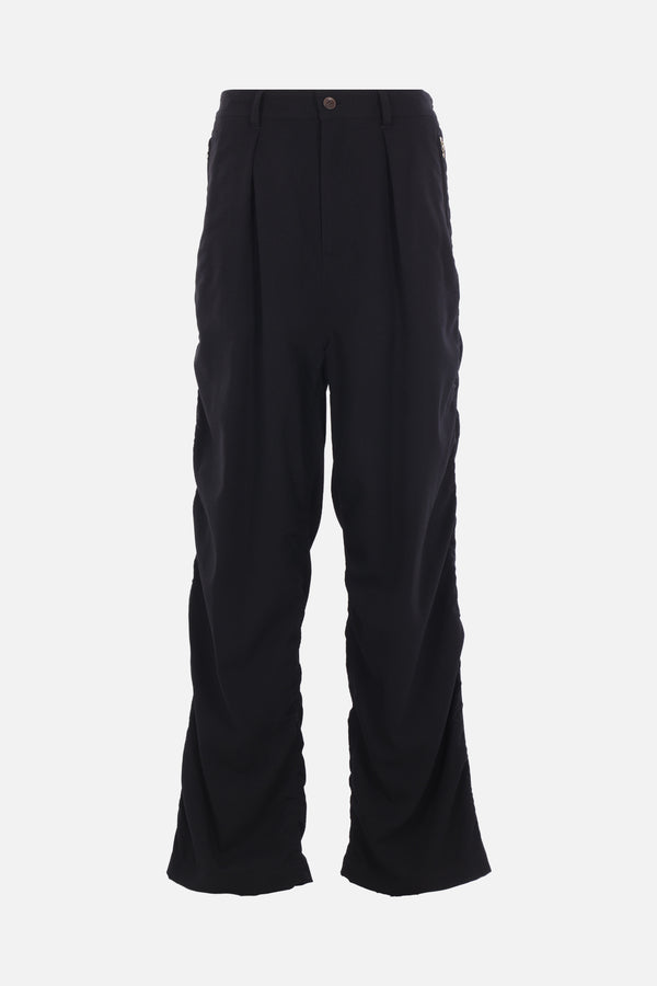 twill gathered trousers