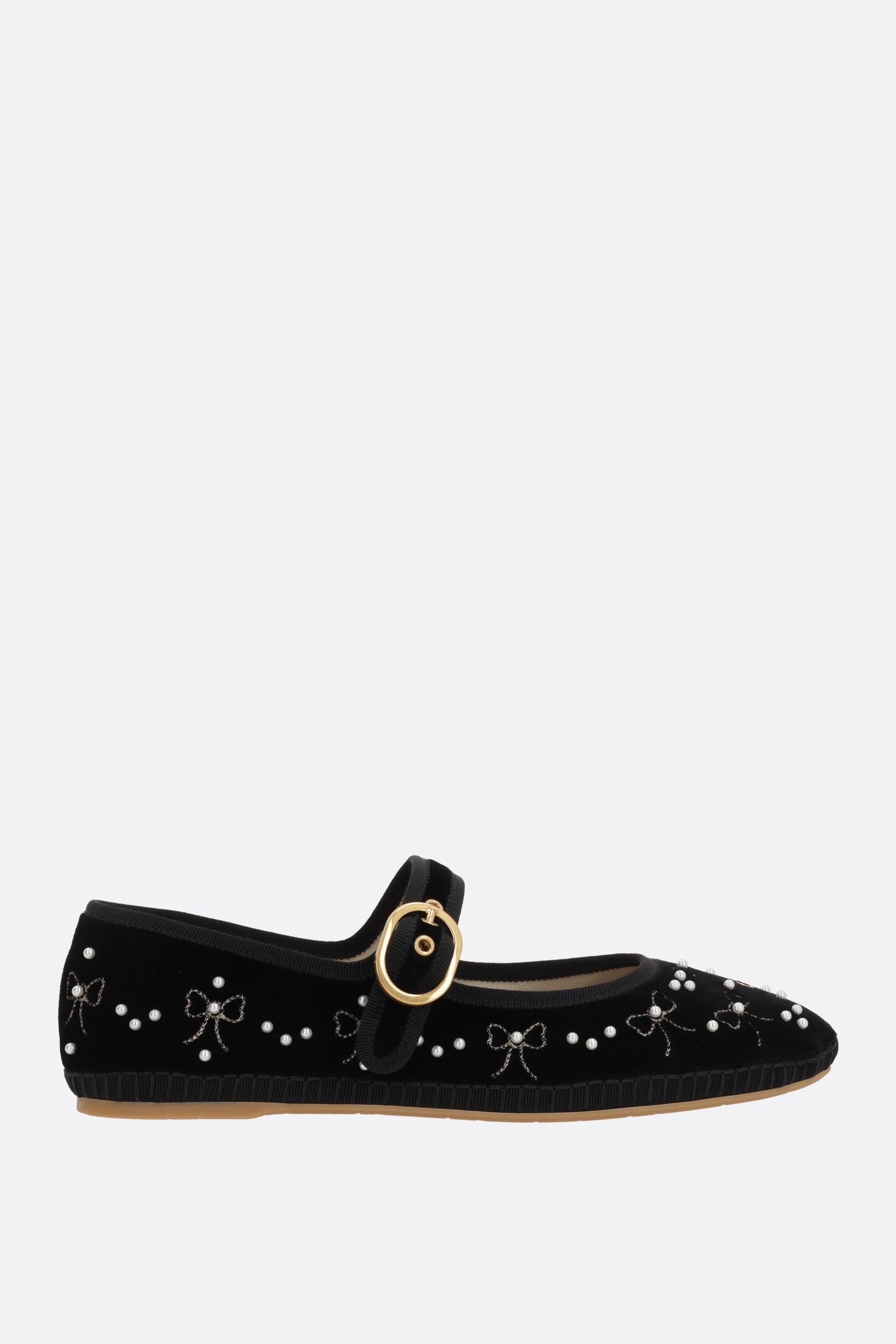 Endouce mary-jane ballerinas in velvet