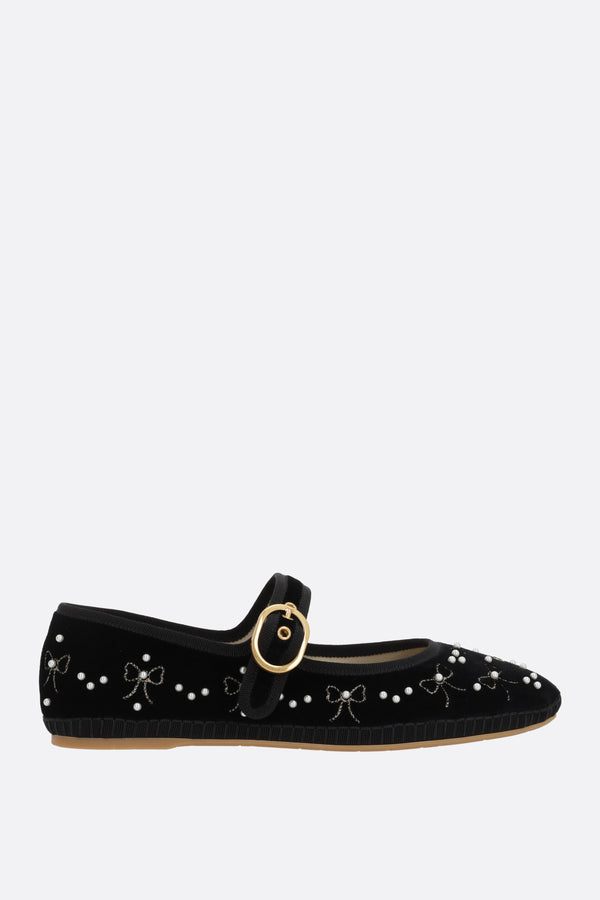 Endouce mary-jane ballerinas in velvet