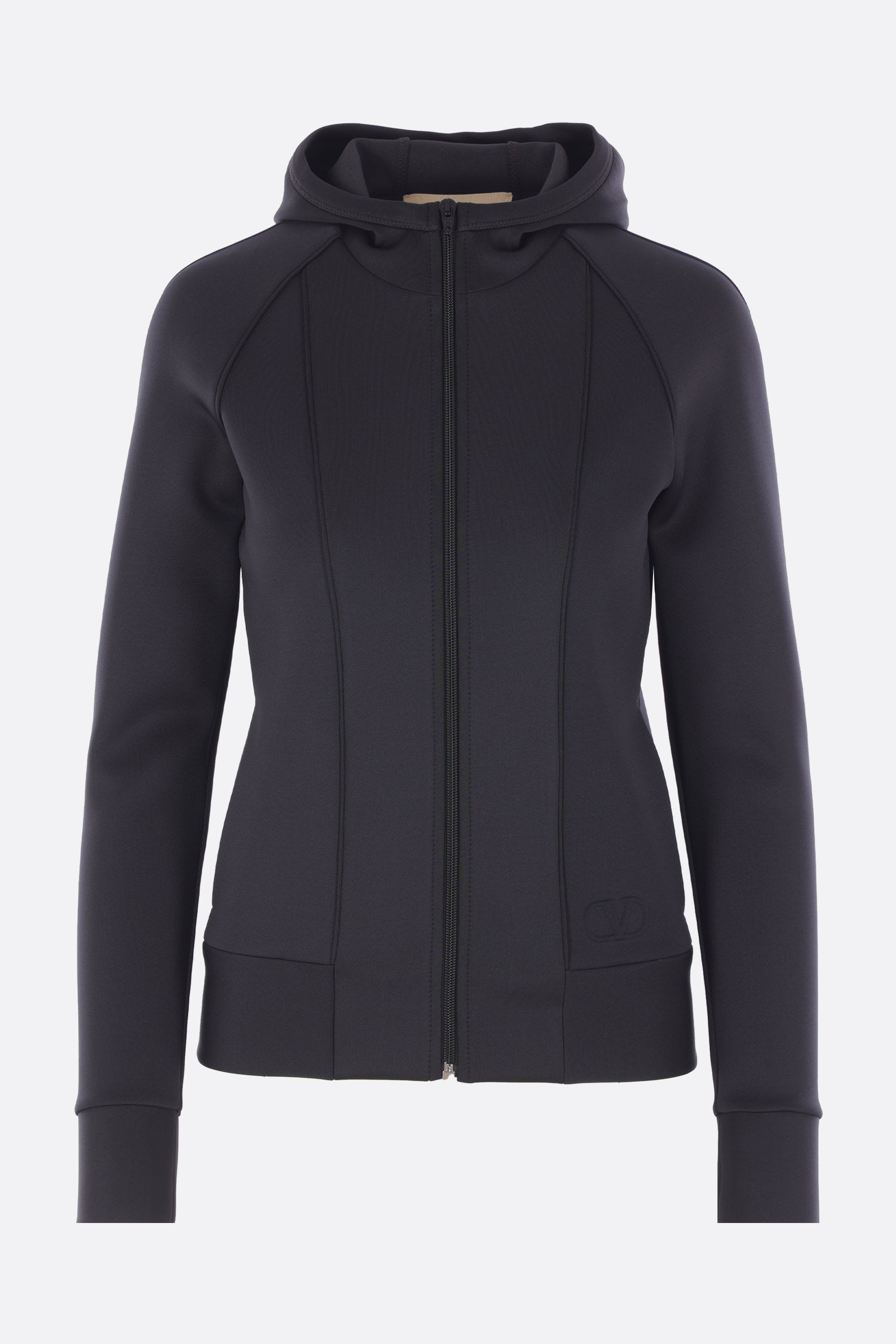 full-zip hoodie in technical jersey