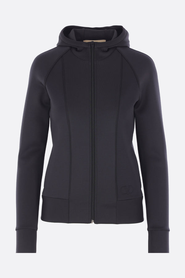 full-zip hoodie in technical jersey