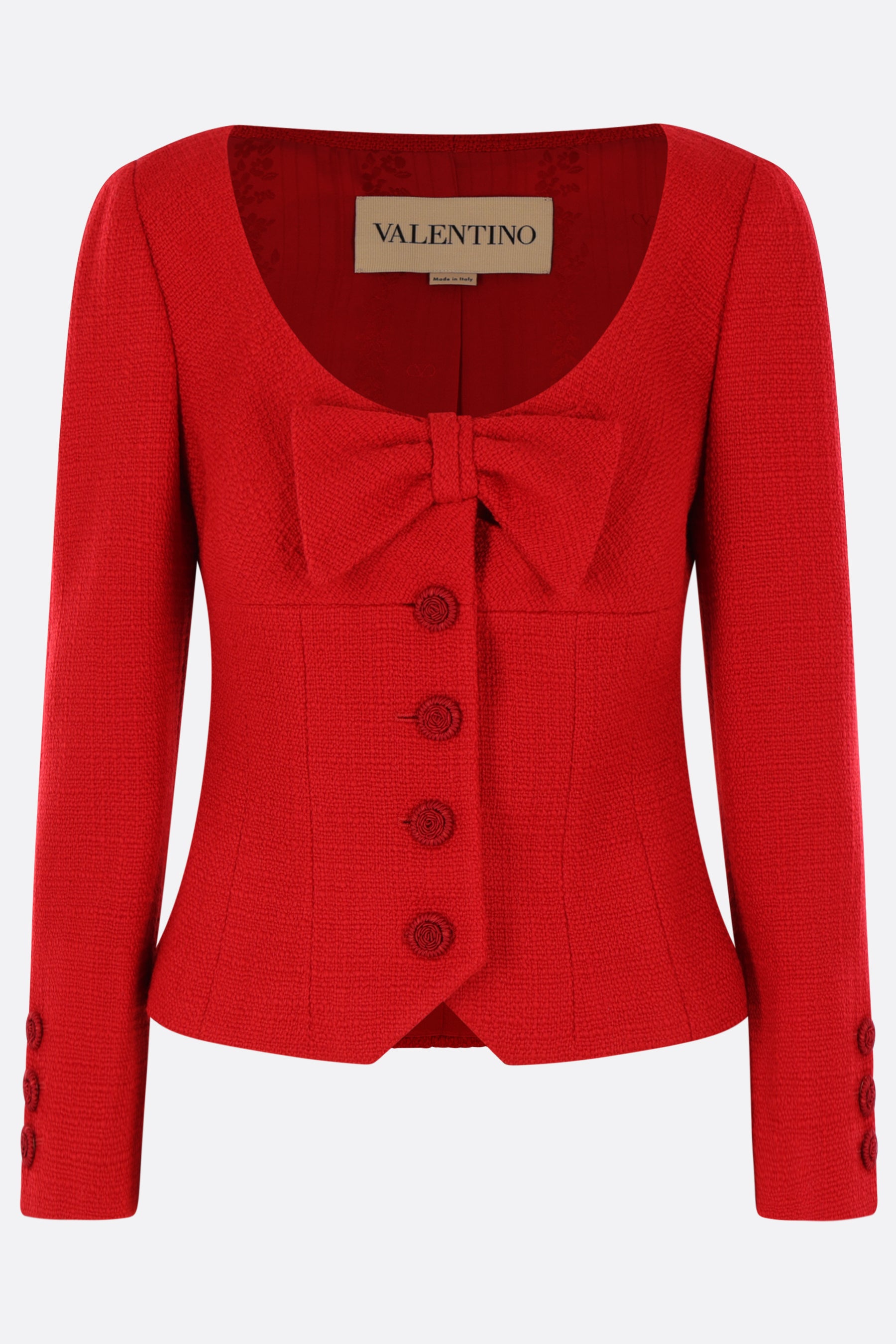 cropped jacket in Plain Wool Tweed