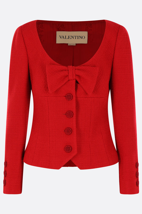 cropped jacket in Plain Wool Tweed