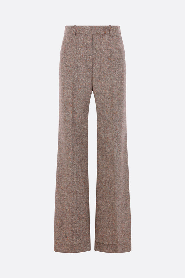 wide-leg trousers in natté buttoned weave
