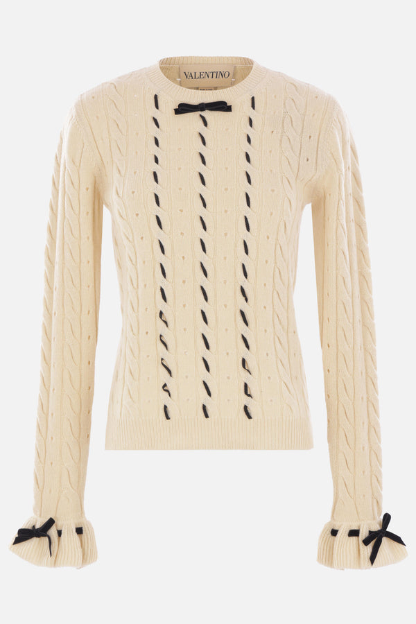 wool cable-knit sweater