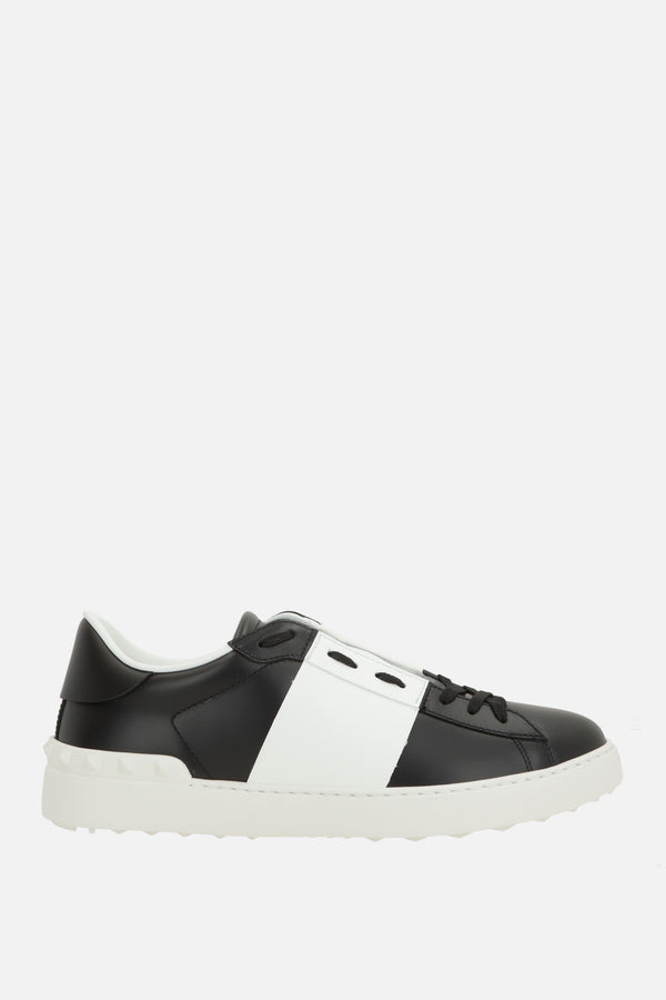 Open sneaker in smooth leather