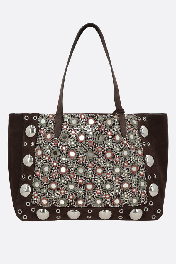 Nellcote medium tote bag in suede leather