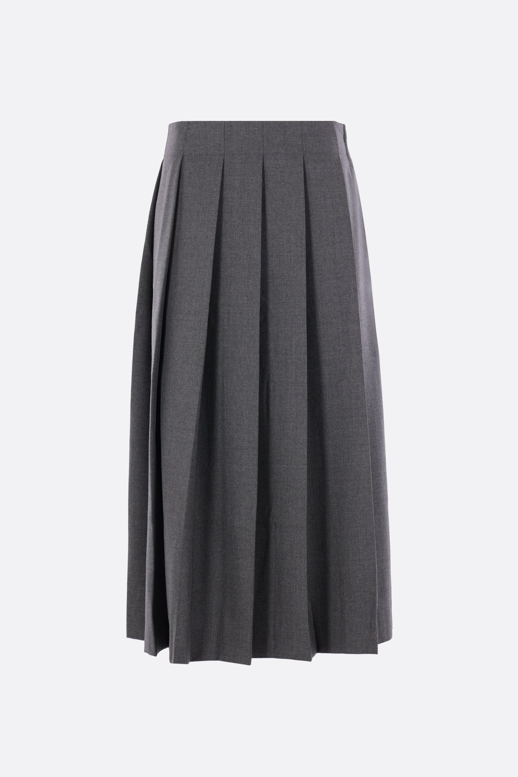 pleated skirt in technical wool