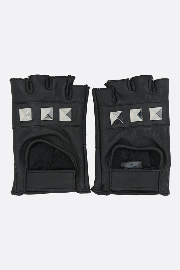 leather biker gloves with studs