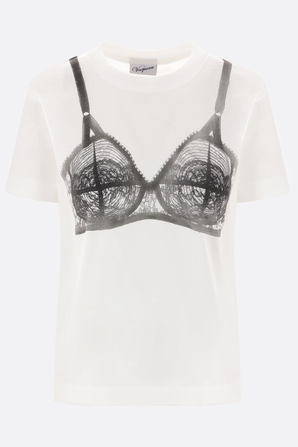 Bra trompe-l'œil t-shirt in cotton jersey