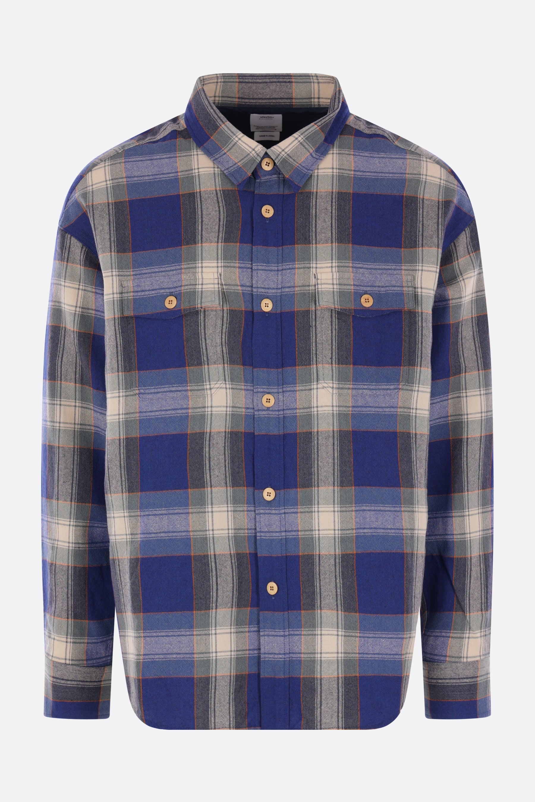 Lumber shirt in check wool and linen