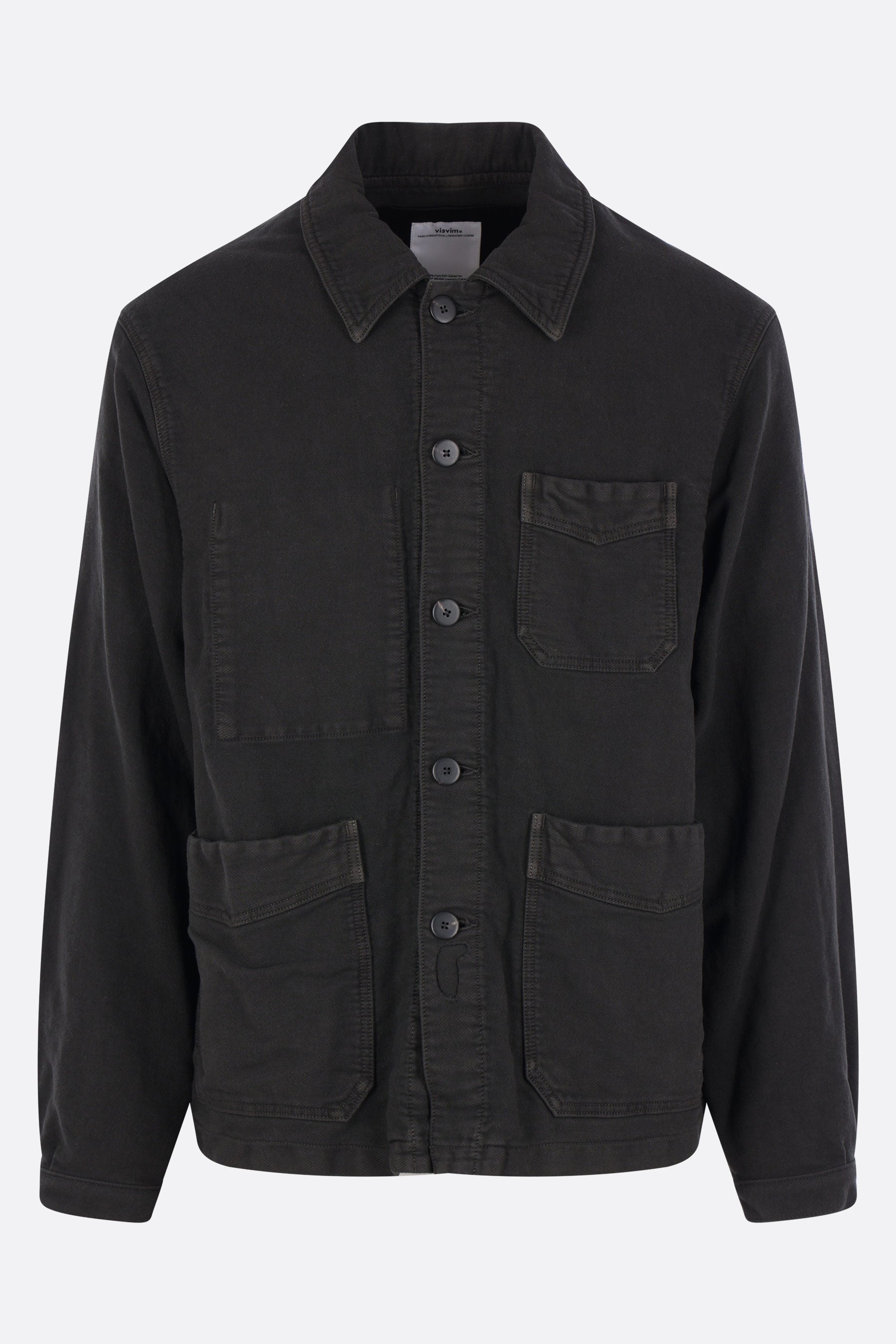 Coverall Molaskin workwear jacket in wool, linen and cotton