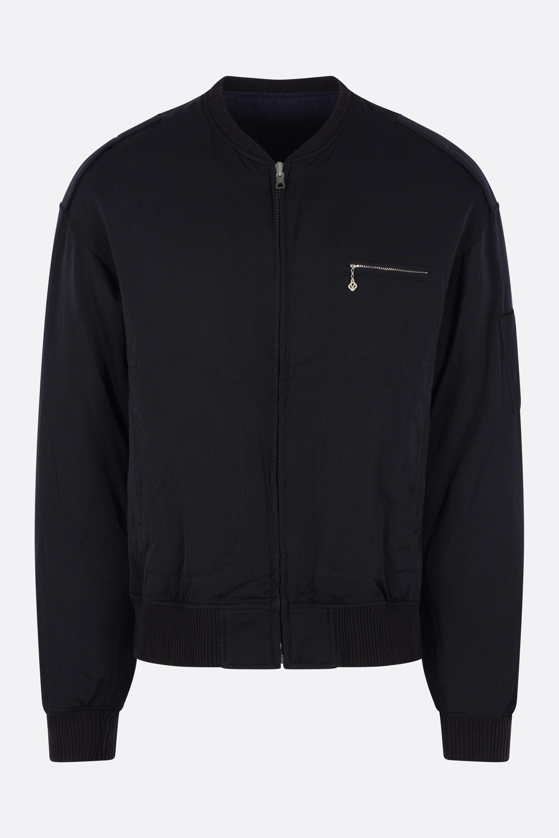 Gunner reversible down jacket in wool and linen