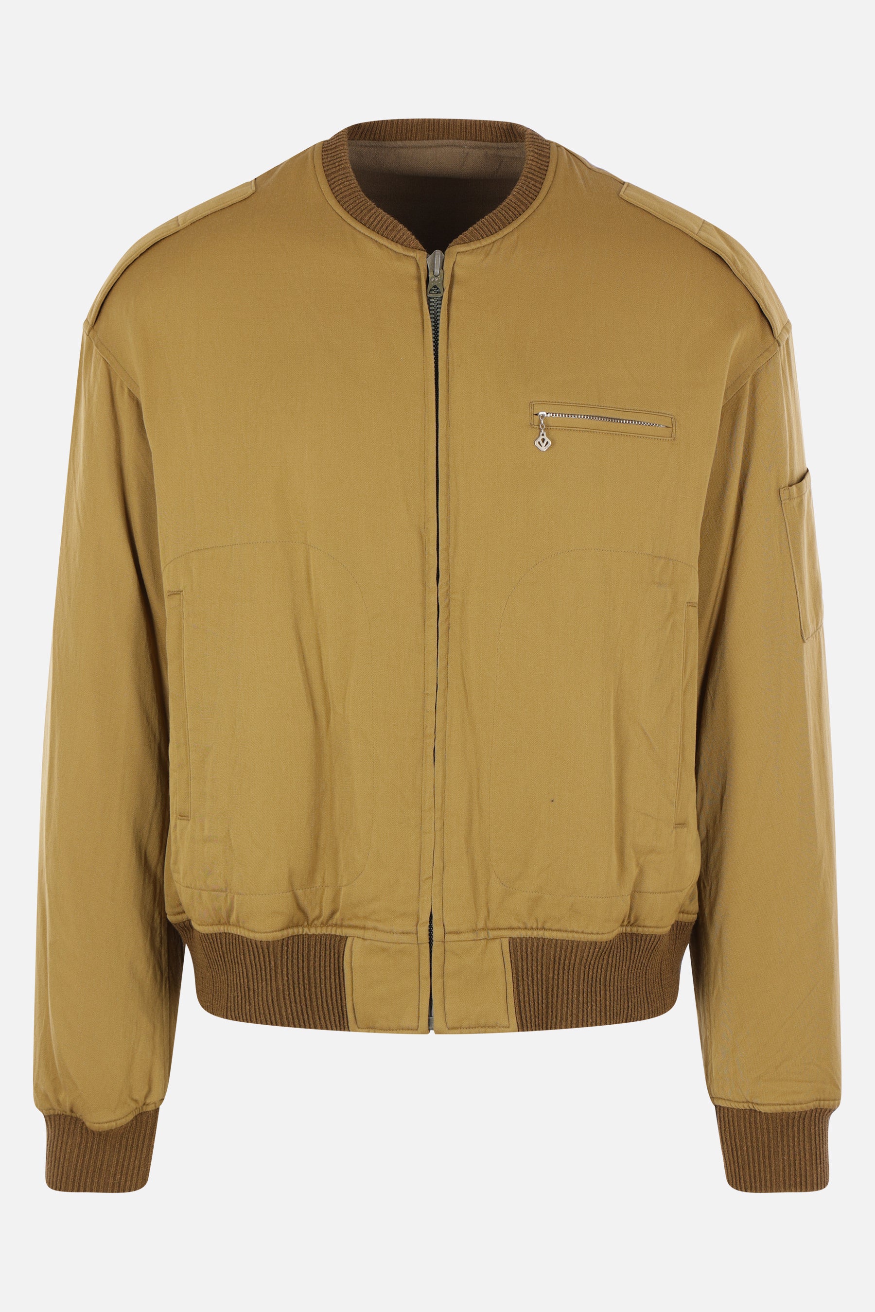 Gunner reversible down jacket in wool and linen