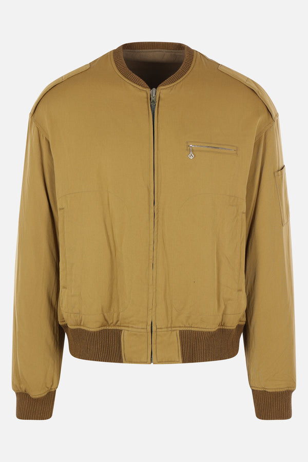 Gunner reversible down jacket in wool and linen