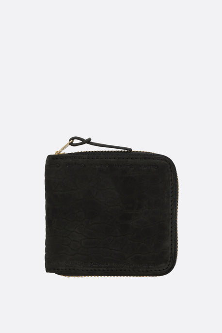 compact wallet in suede