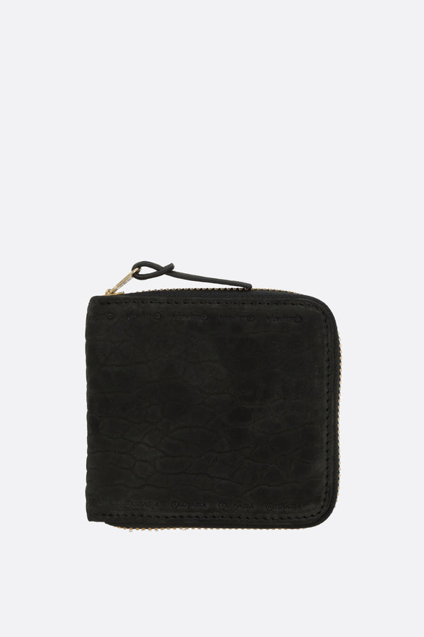 portafogli compatto in suede