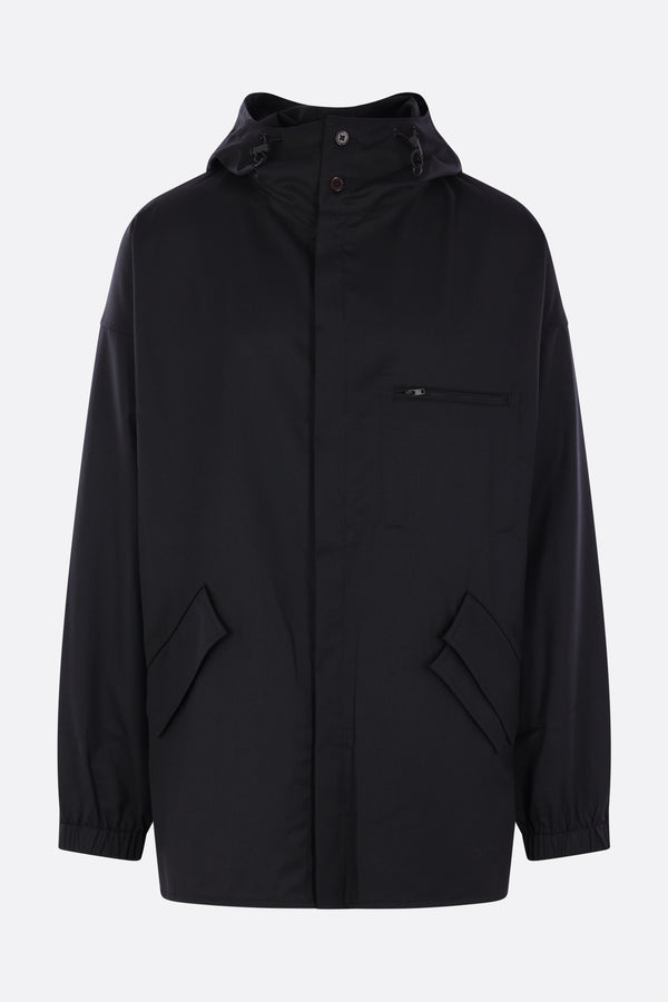 3-Stripes oversized parka in wool blend