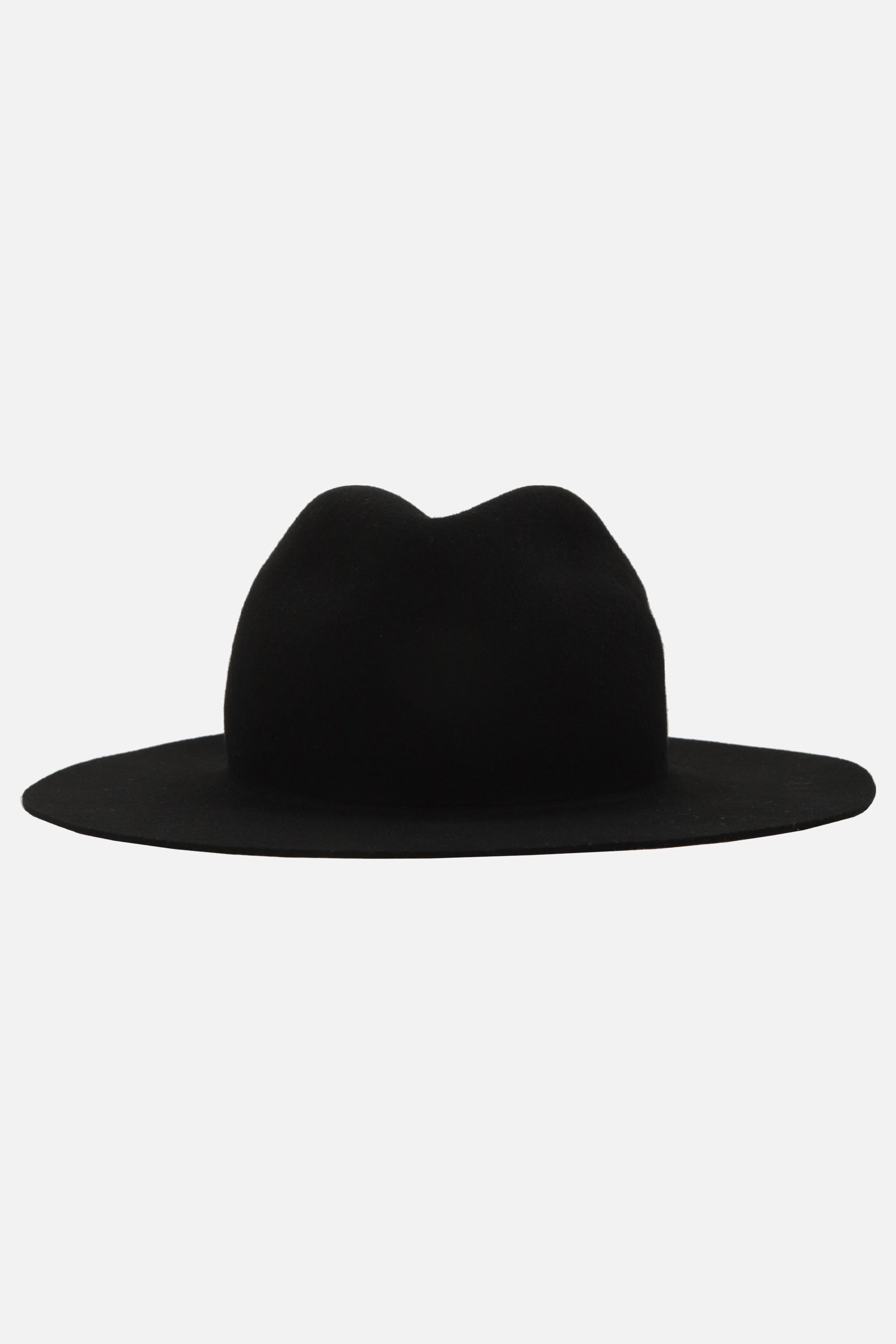 darted fedora in wool felt