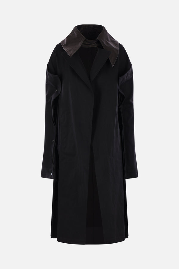 gabardine coat with snap-buttons