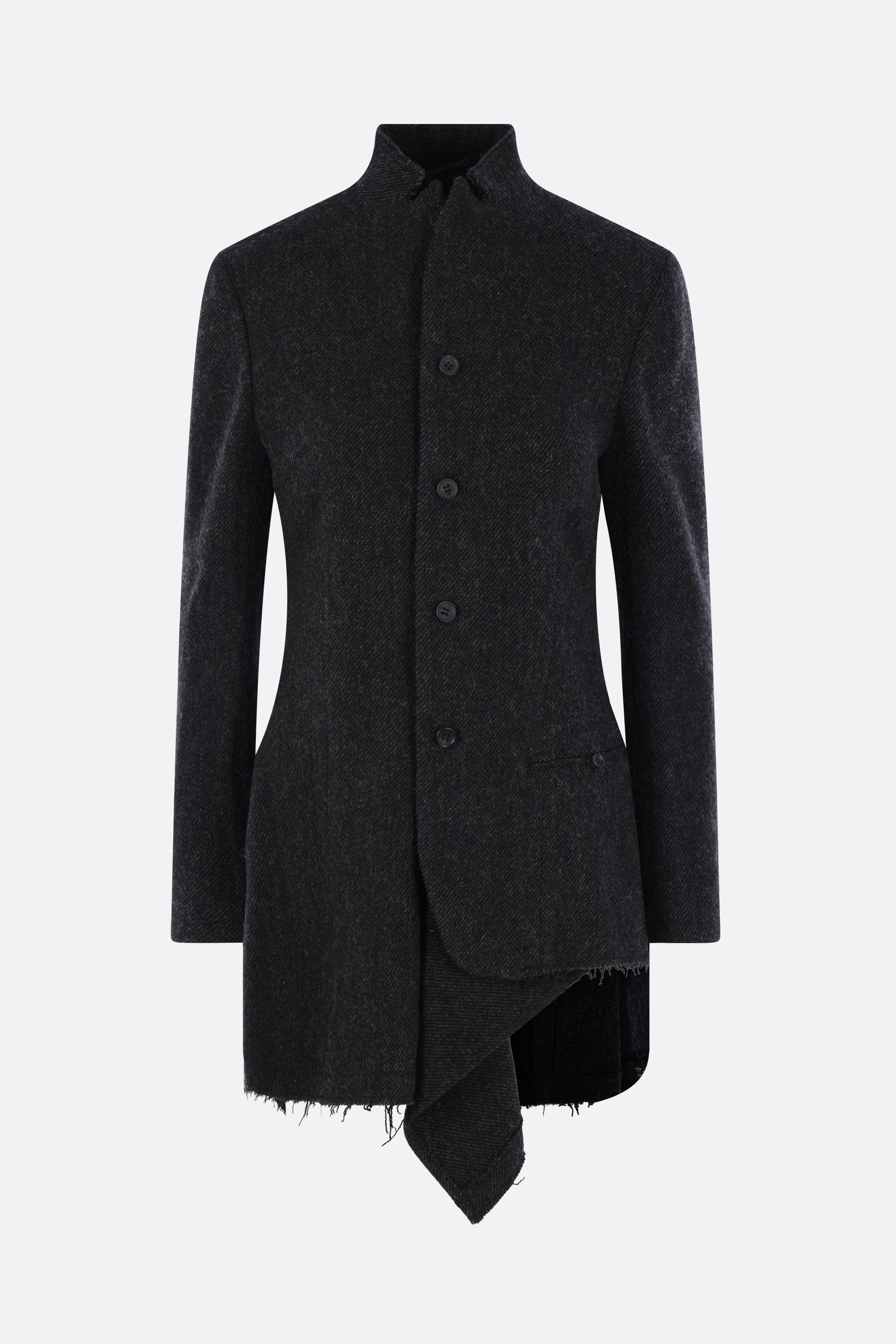 asymmetric jacket in wool blend