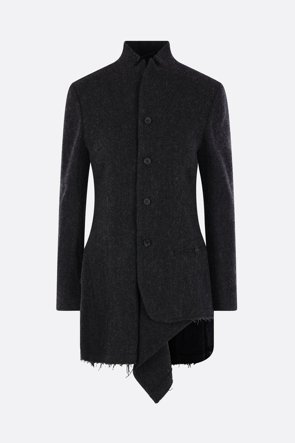 asymmetric jacket in wool blend