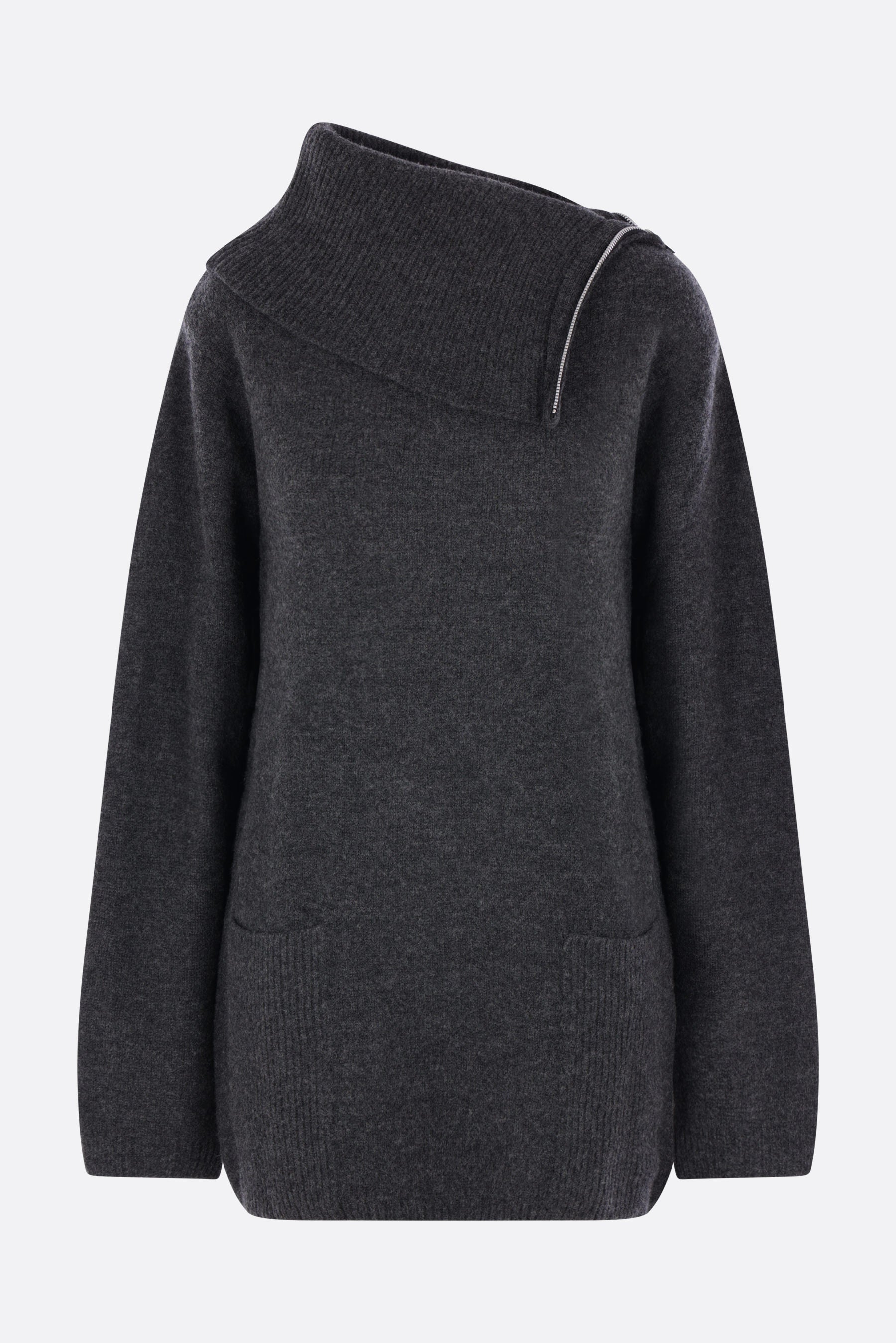 high-neck sweater in wool