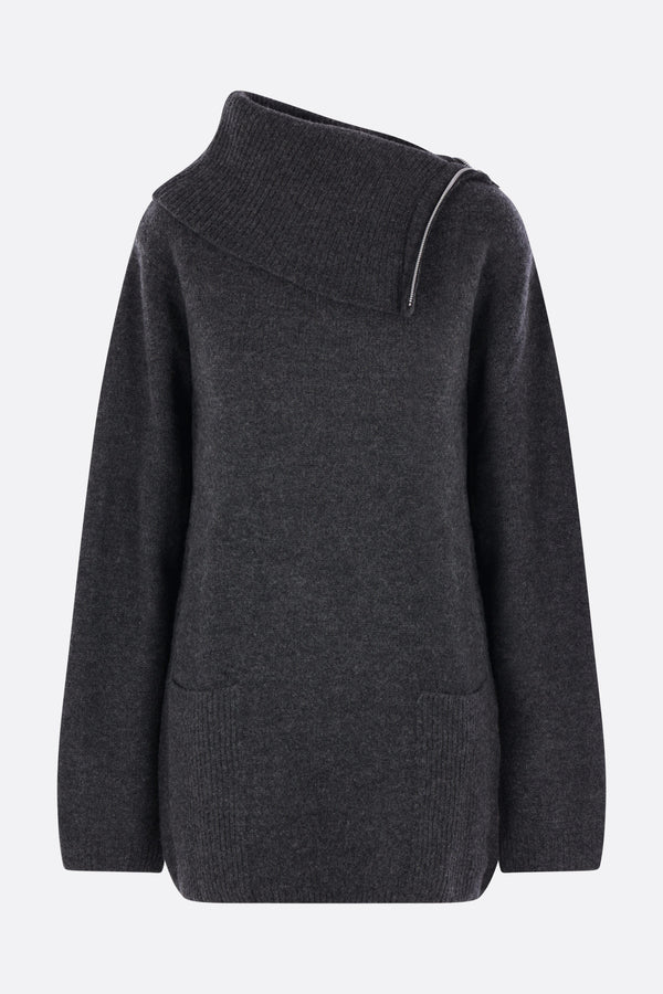 high-neck sweater in wool