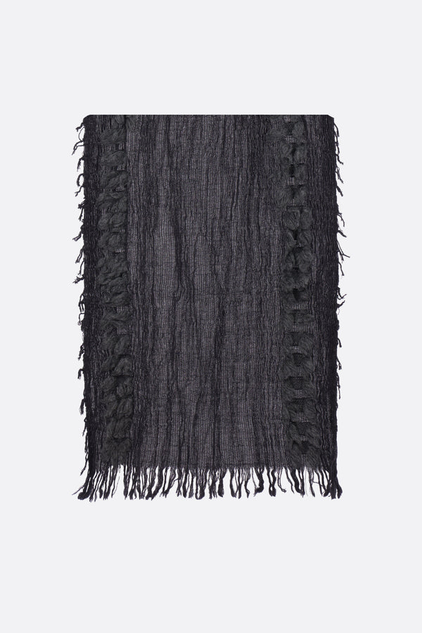 crepe-like textured wool scarf