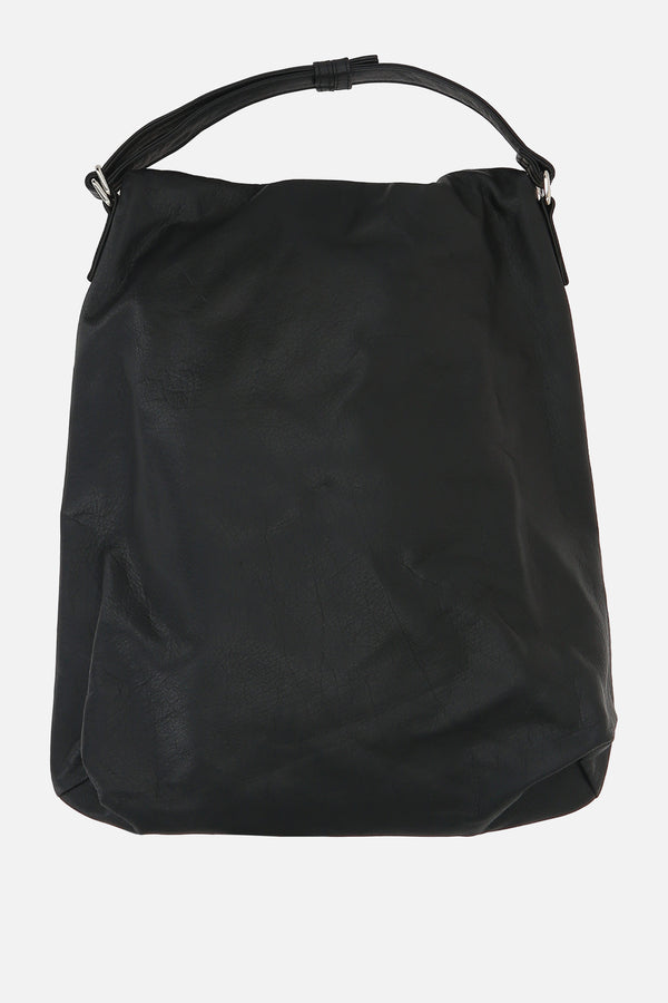 garment leather square backpack