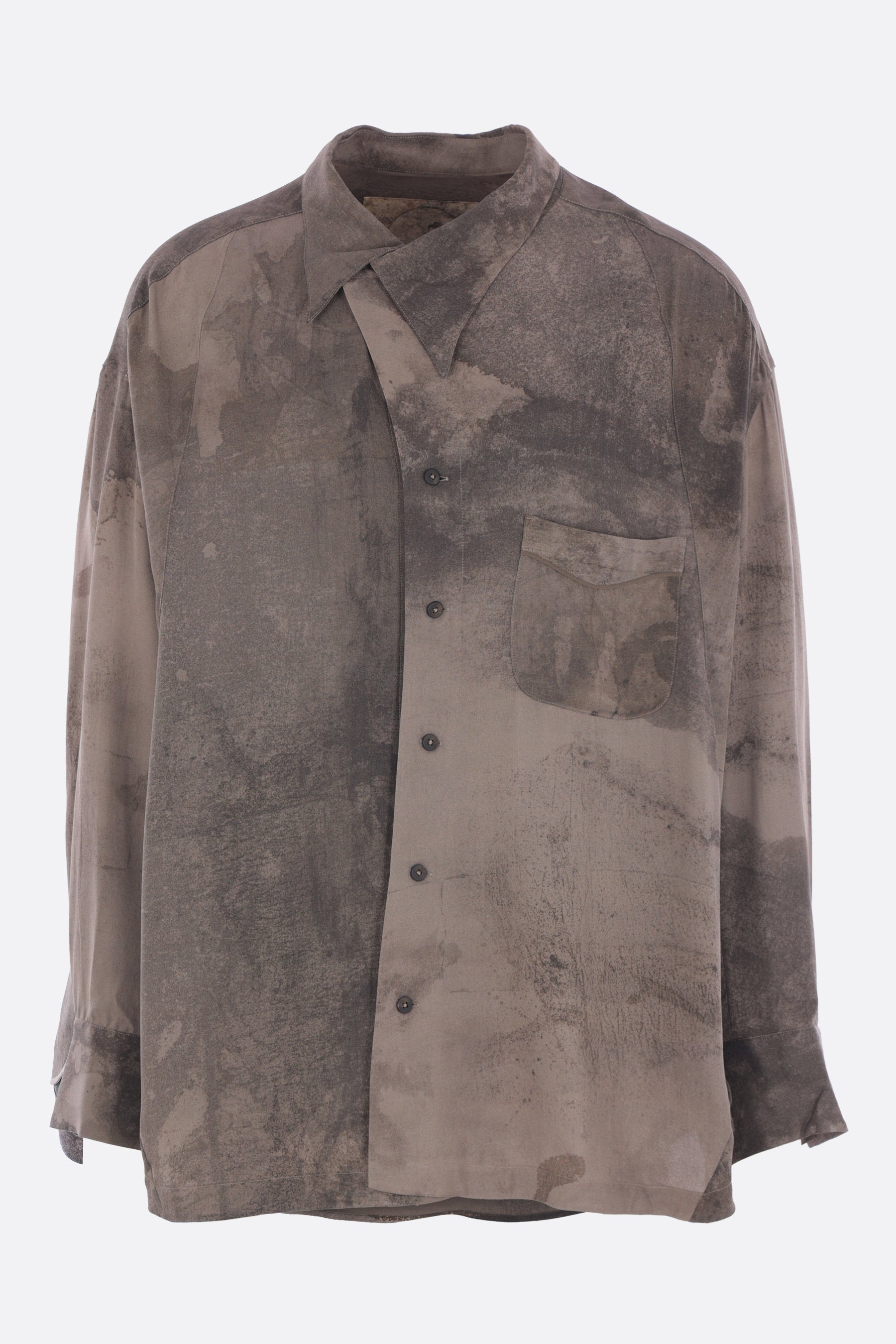 oversized shirt in digital printed silk