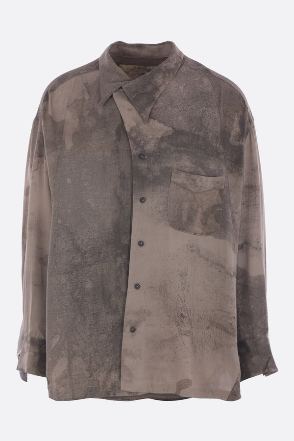 oversized shirt in digital printed silk