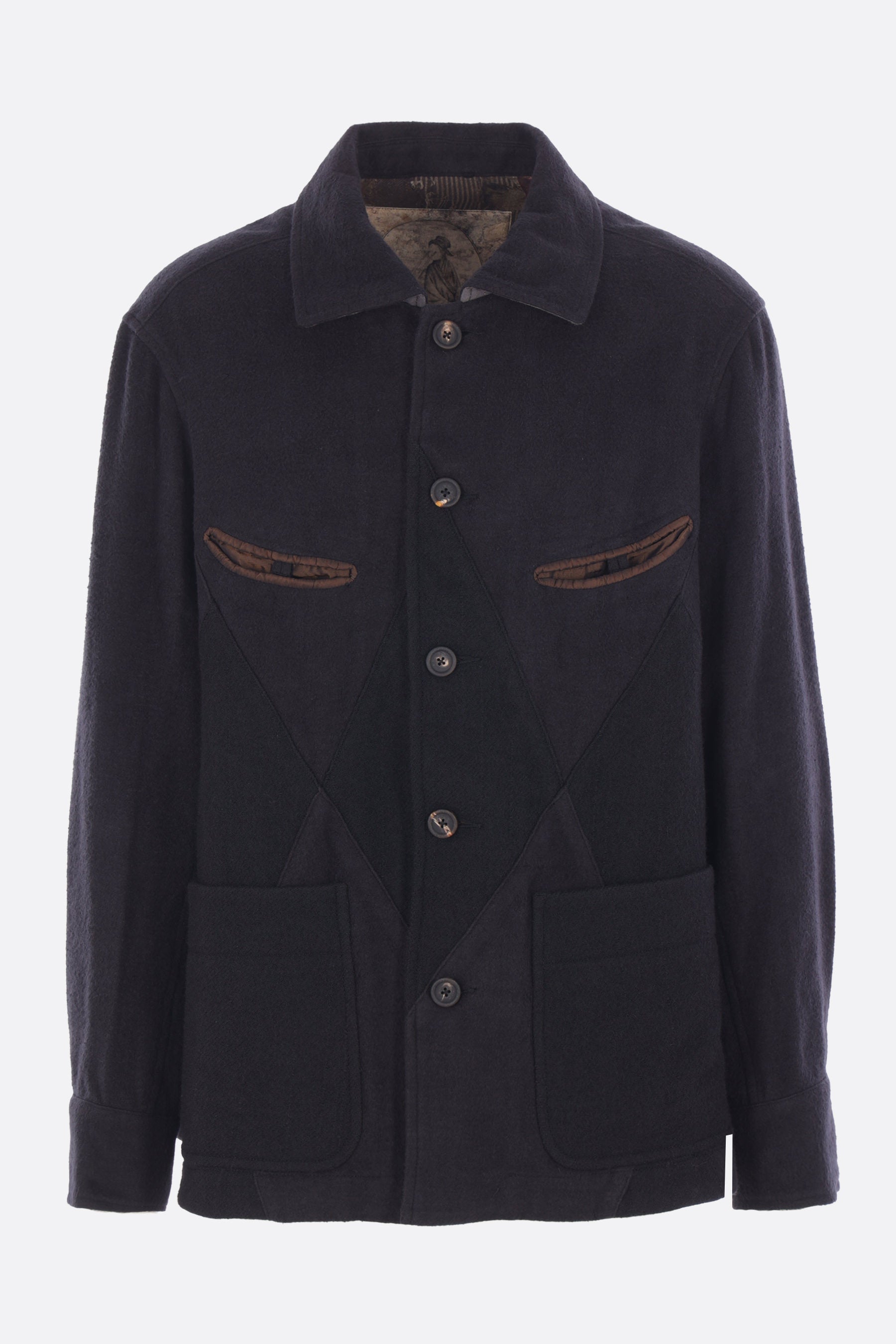 Diamond Shaped Patchwork jacket in hemp