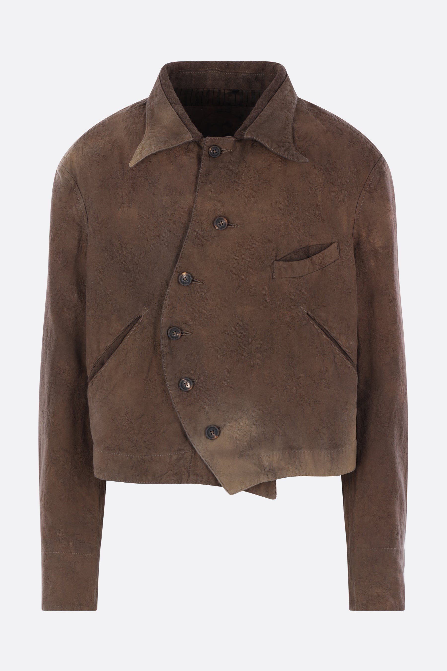 asymetric worker jacket in jacquard