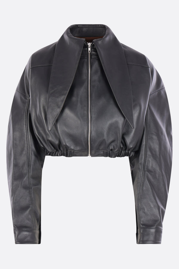 Irkin cropped jacket in leather