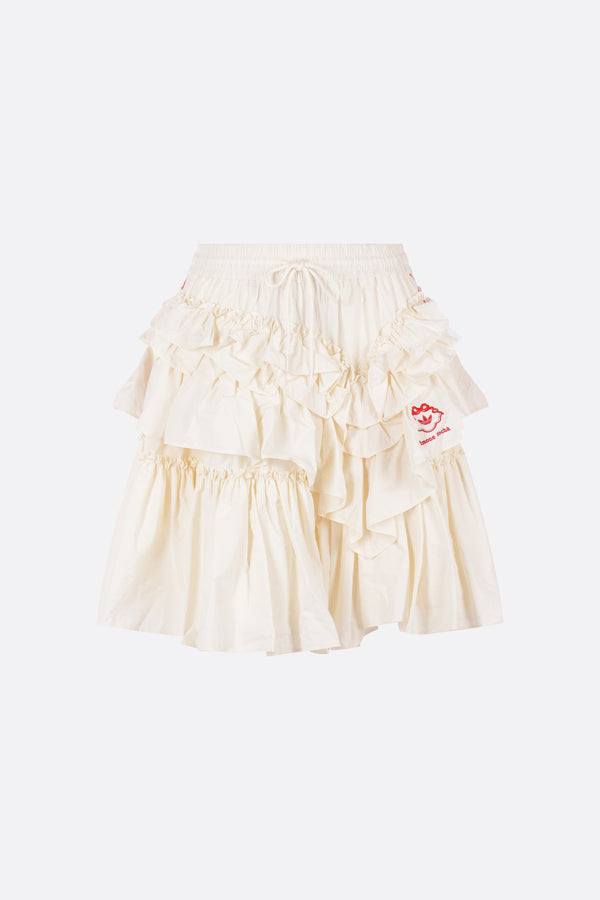 SR flounced midi skirt in nylon