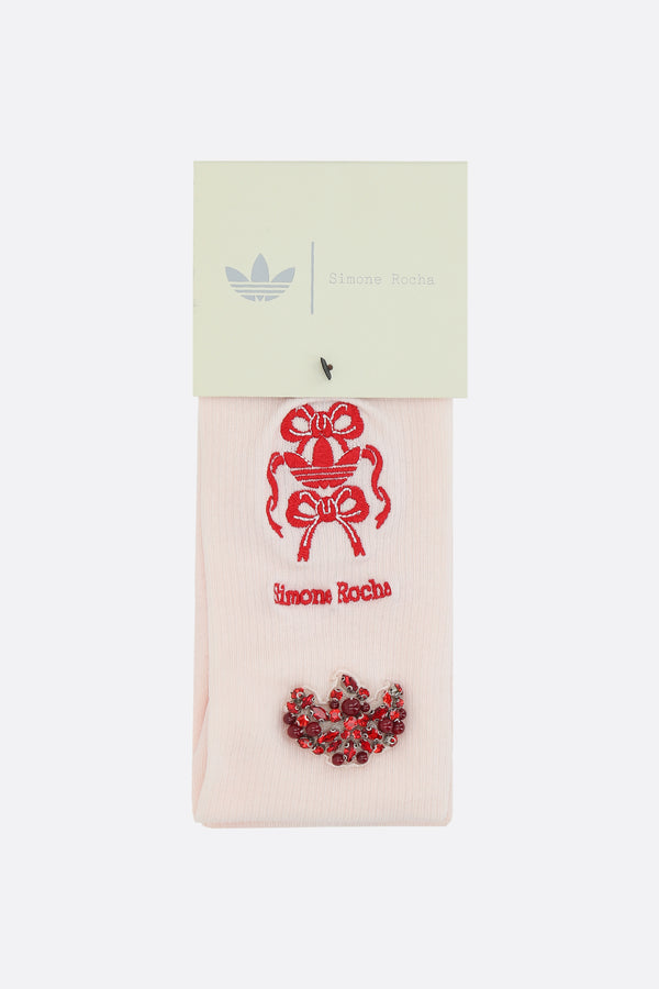 cotton blend socks with logo embroidery
