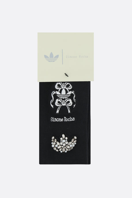 cotton blend socks with logo embroidery