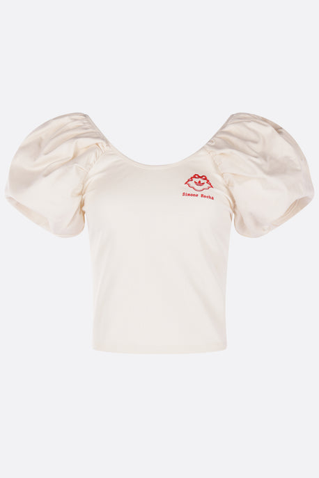 SR cropped t-shirt in rib jersey