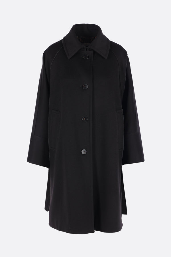 cappotto a mantella in lana
