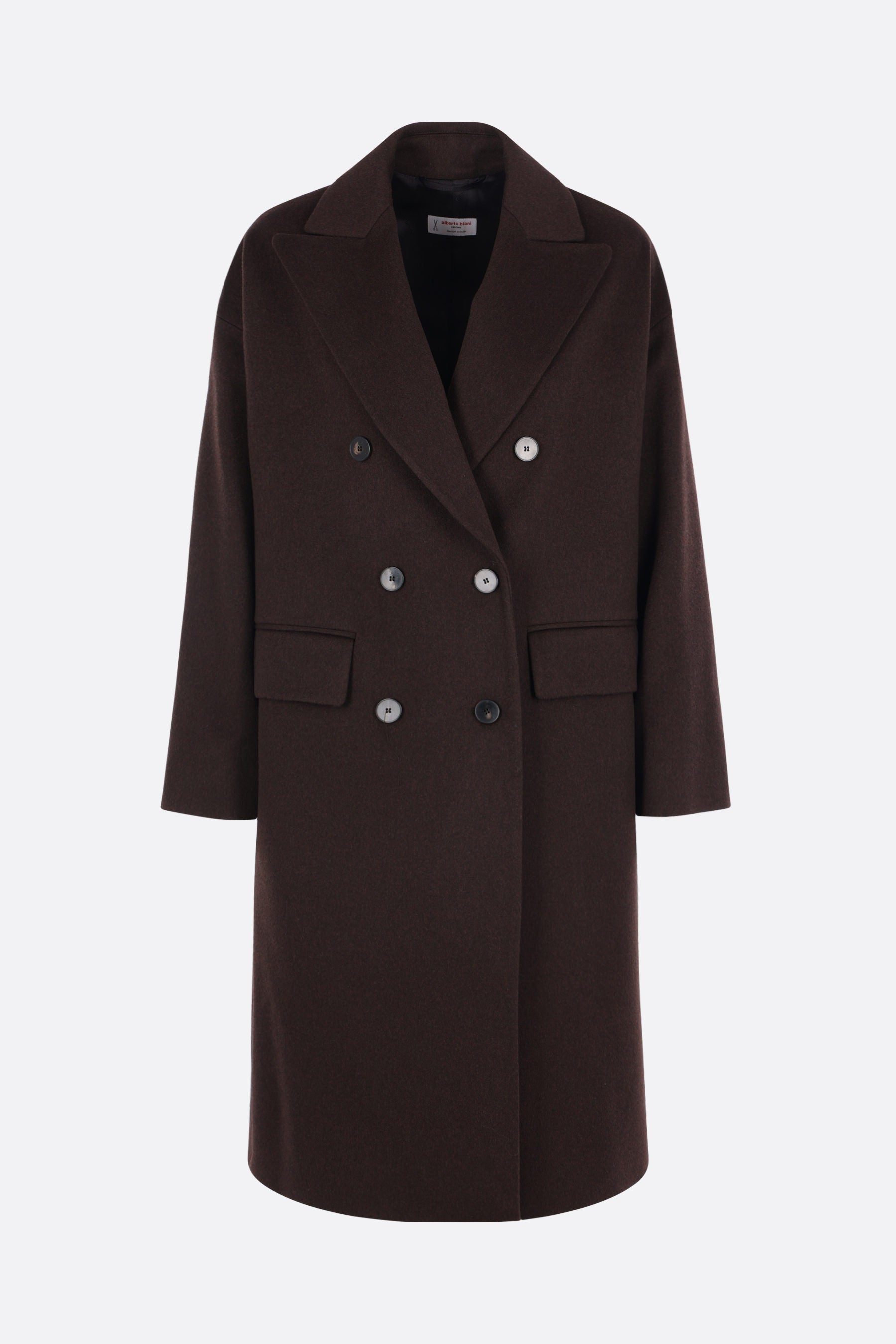 double-breasted coat in wool
