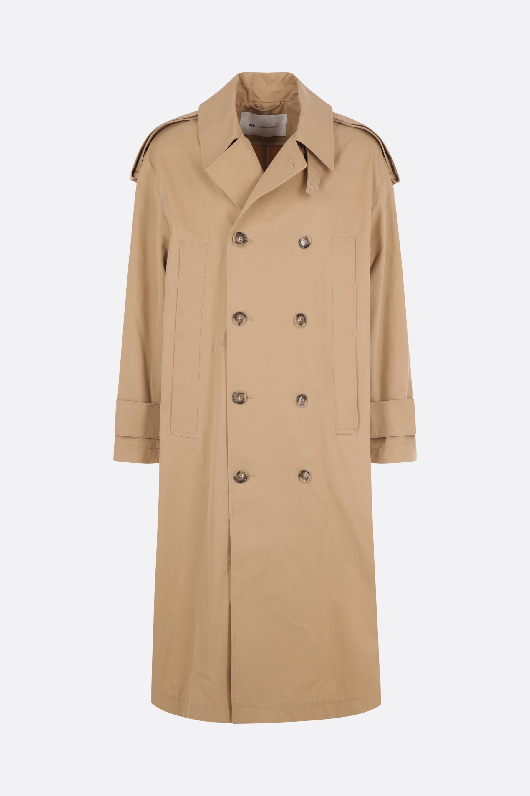 trench doppiopetto in gabardine