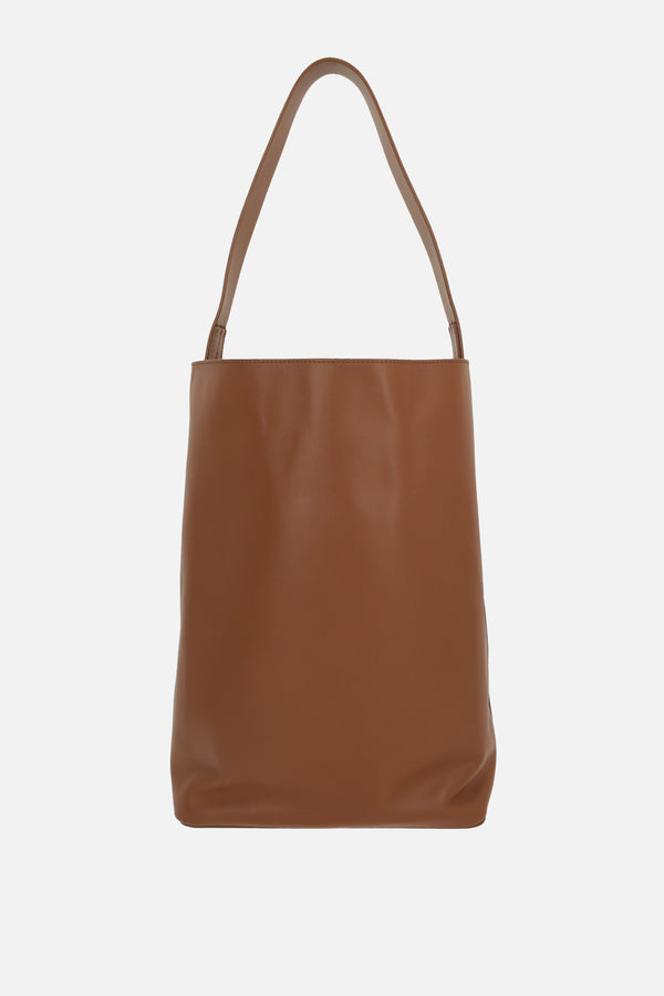borsa a spalla in pelle liscia