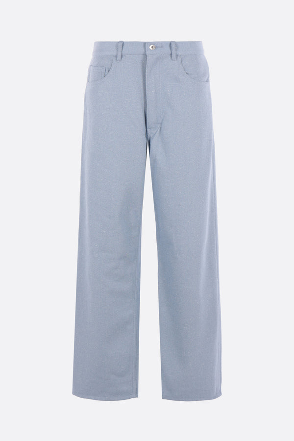 wide-leg jeans in silk denim