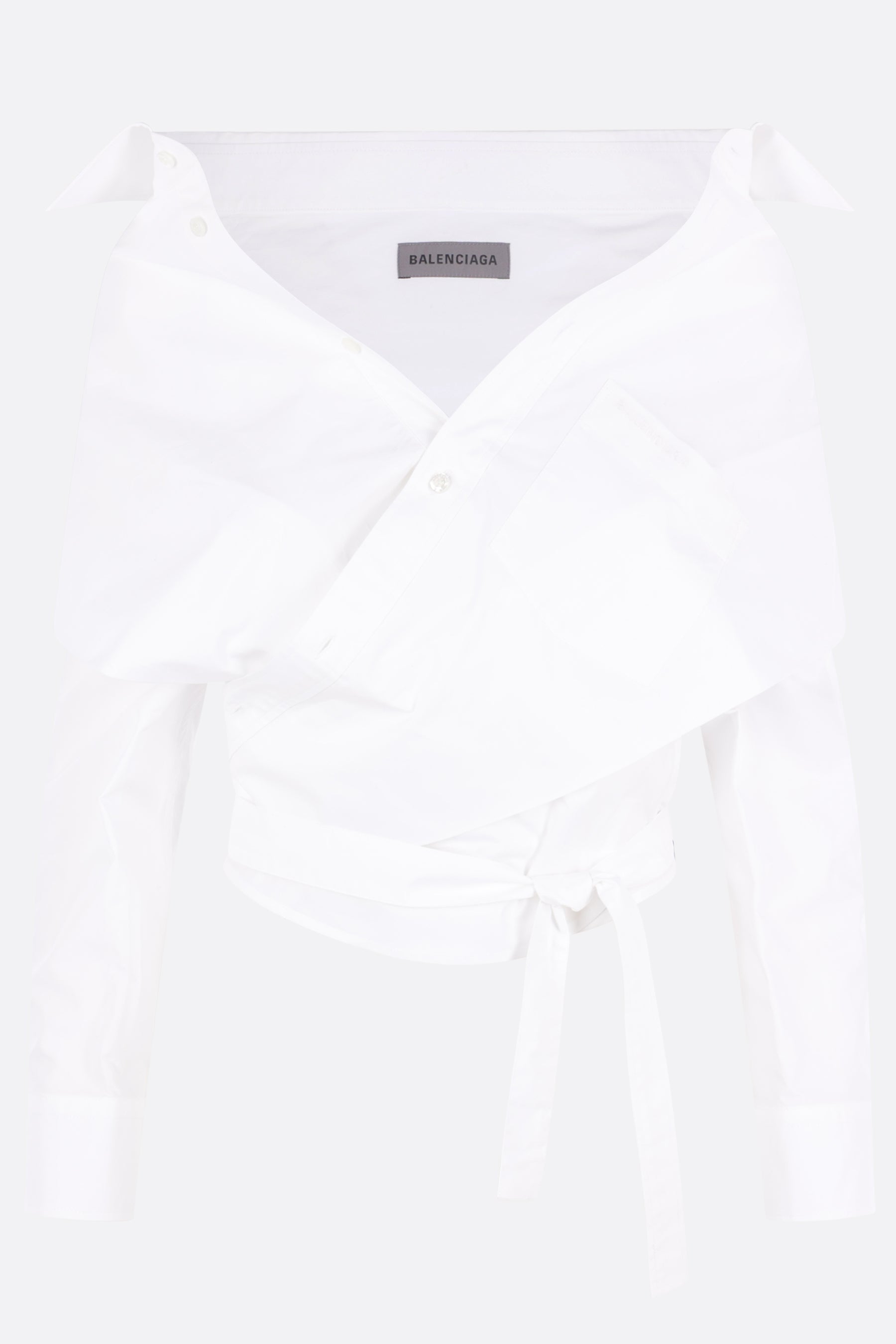 off-the-shoulder shirt in poplin