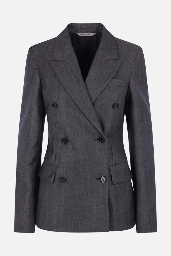 giacca doppiopetto in twill