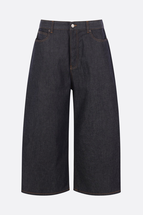 curved-leg jeans in denim